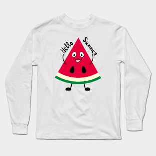 Summer watermelon says hello Long Sleeve T-Shirt